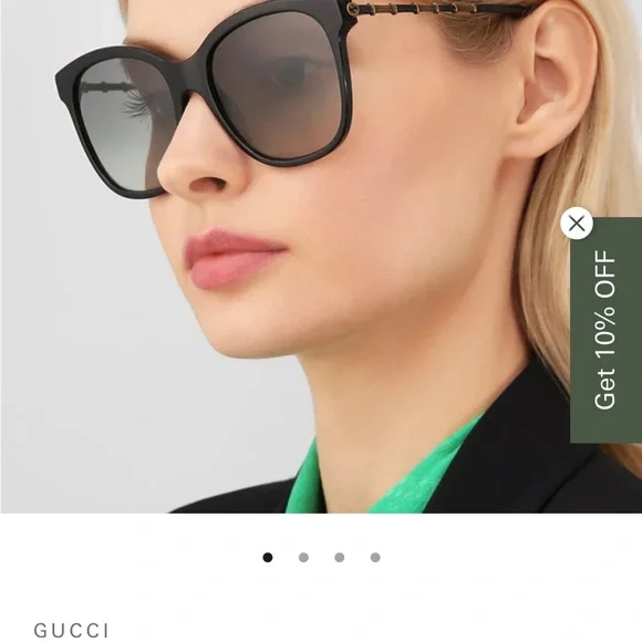 Gucci Brown authentic Sunglasses Bamboo Frame - Picture 1 of 8